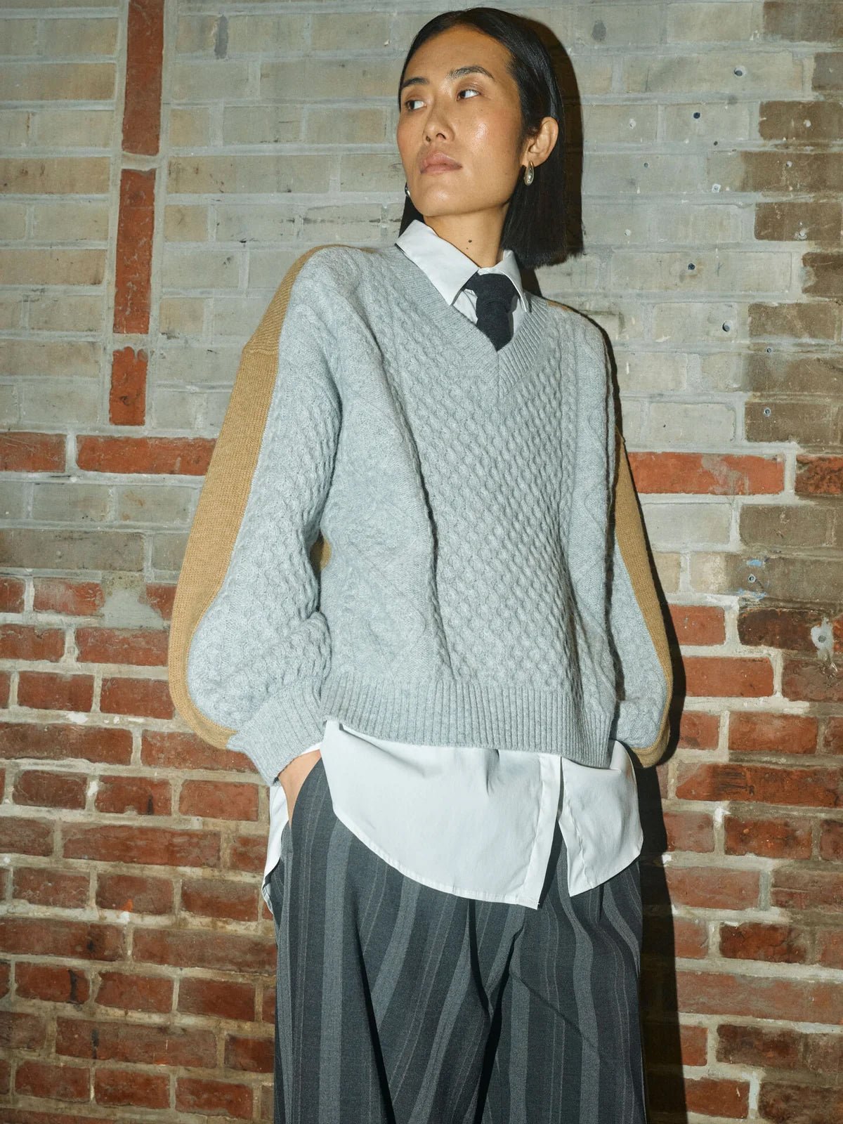 Mos Mosh MMBeth Ottili V - neck Knit - Glebe Fashion