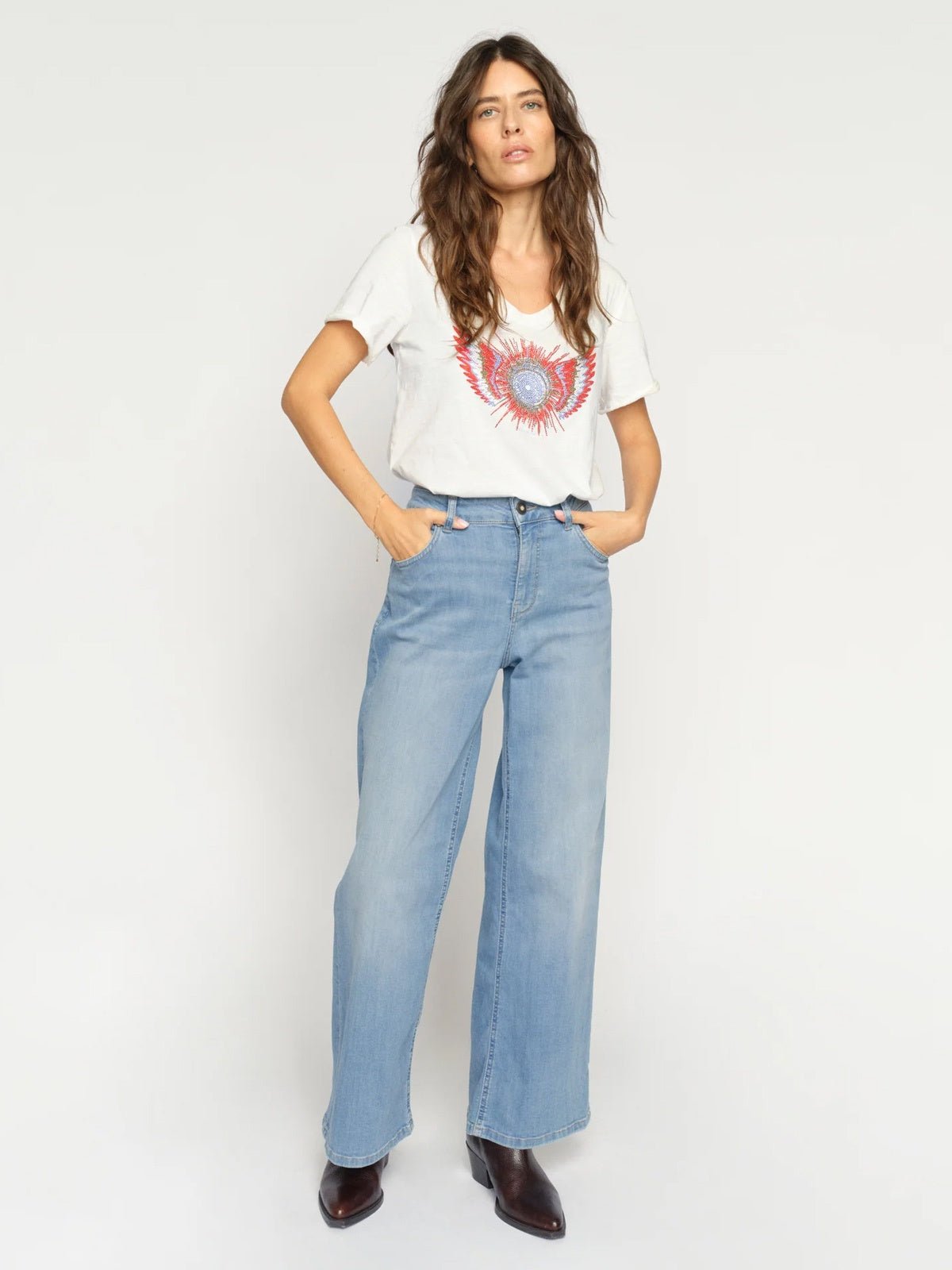 Mos Mosh MMDara Salute Jeans Ankle Mid Blue - Glebe Fashion