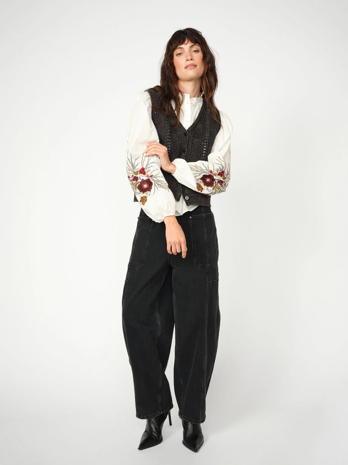 Mos Mosh MMRosy Galleon Jeans Dark Grey Melange - Glebe Fashion