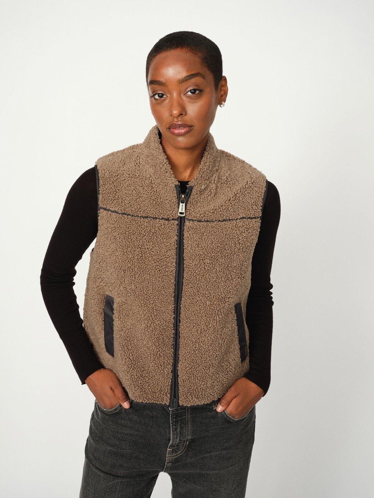 Mos Mosh MMRowe Teddy Waistcoat Falcon - Glebe Fashion