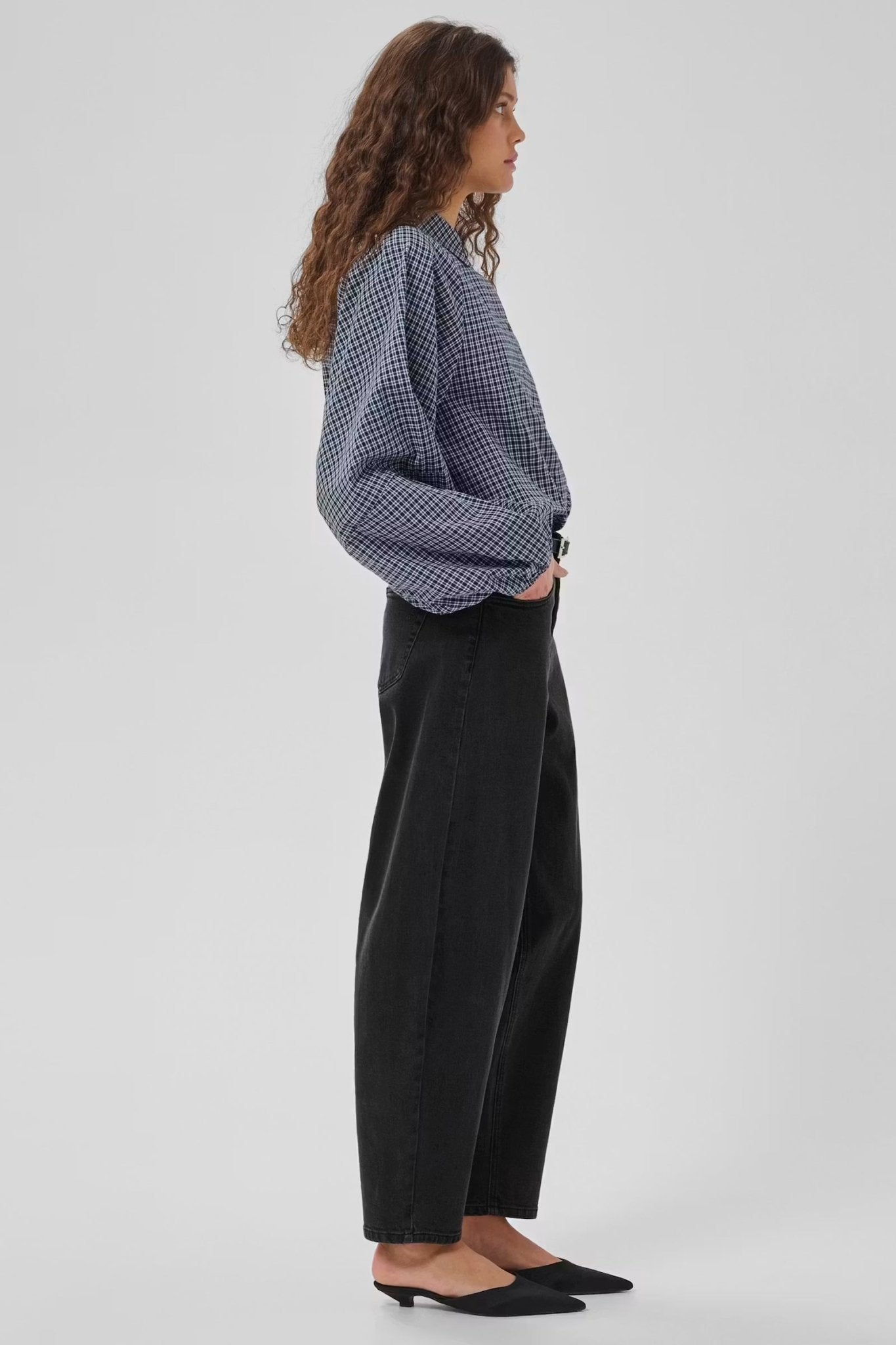 My Essential Wardrobe BalooMW Barrel Jeans Dark Grey - Glebe Fashion