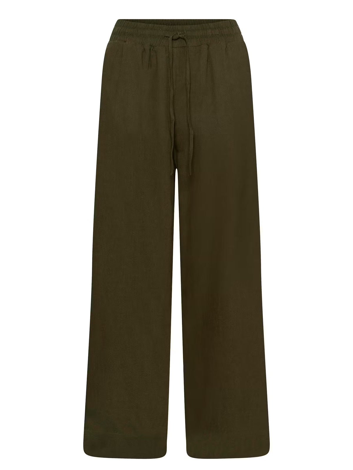 My Essential Wardrobe DiasMW Linen Trousers Forest Night Green - Glebe Fashion