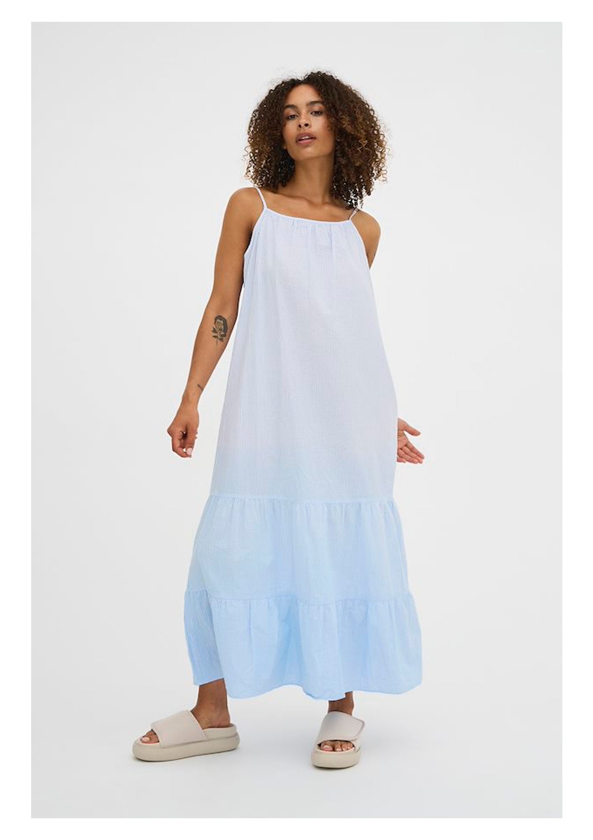 My Essential Wardrobe Freja Strap Dress Blue - Glebe Fashion