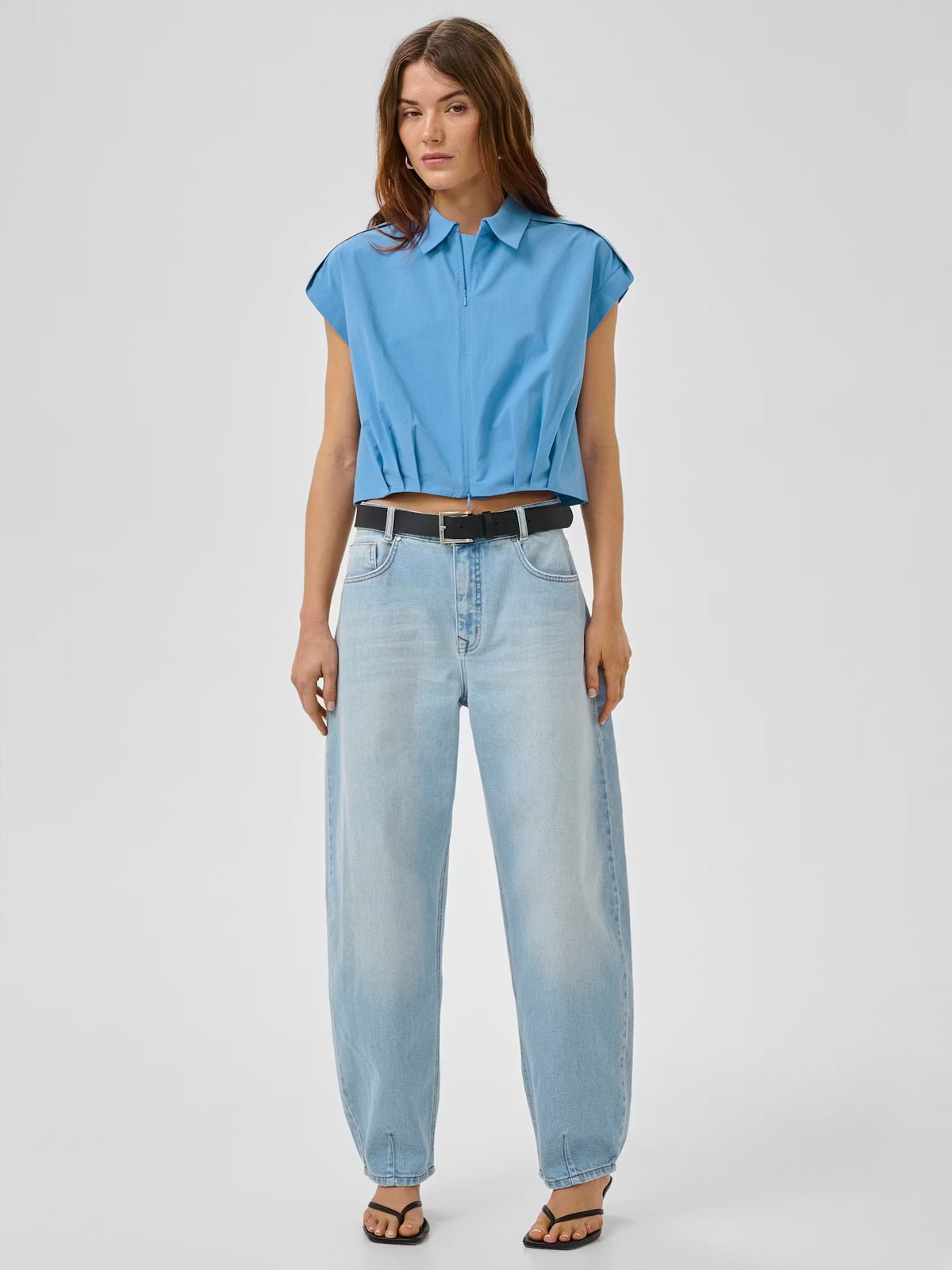 My Essential Wardrobe MWSunna Shirt Silver Lake Blue - Glebe Fashion