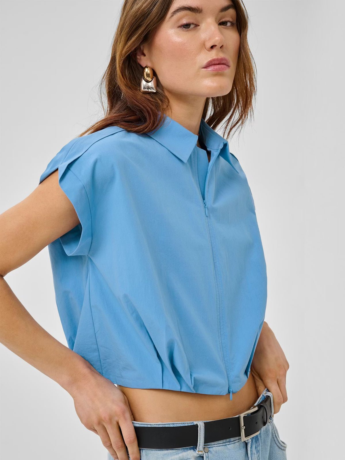 My Essential Wardrobe MWSunna Shirt Silver Lake Blue - Glebe Fashion