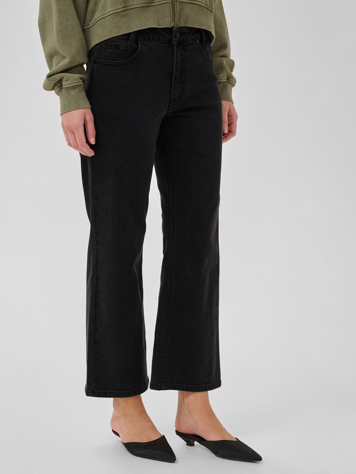 My Essential Wardrobe Valla Jeans Dark Grey - Glebe Fashion
