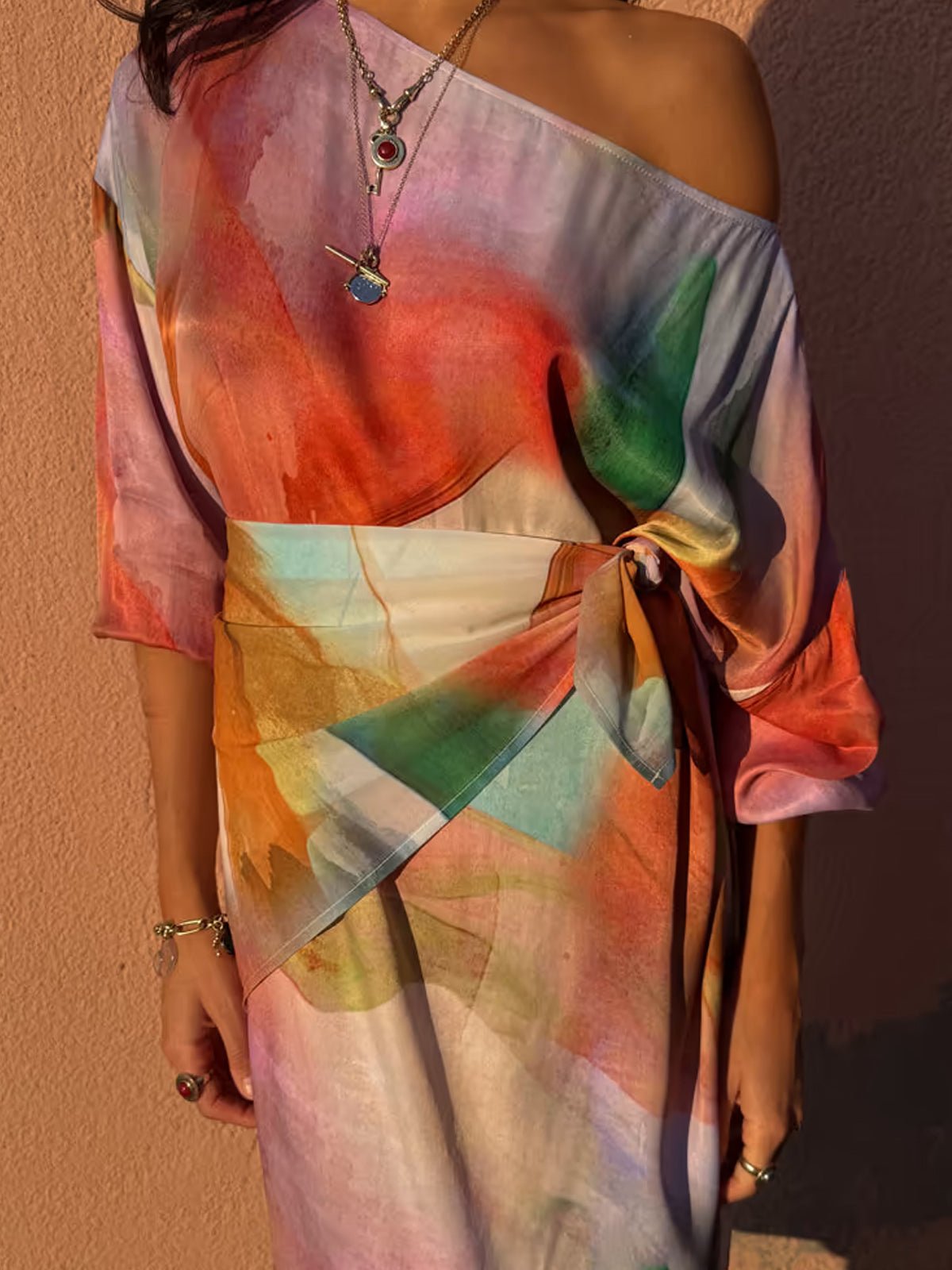 Never Fully Dressed Abstract Scarf Multi - Glebe Fashion