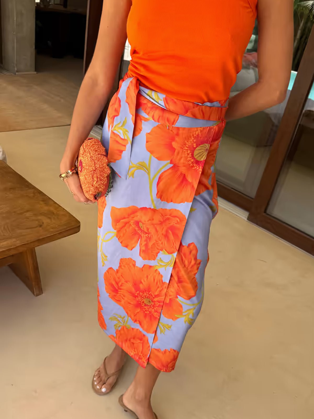 Never Fully Dressed Blue Poppy Jaspre Skirt - Glebe Fashion