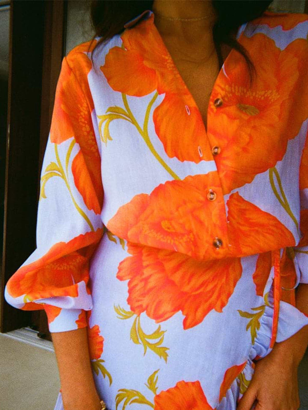 Never Fully Dressed Blue Poppy Miley Shirt - Glebe Fashion