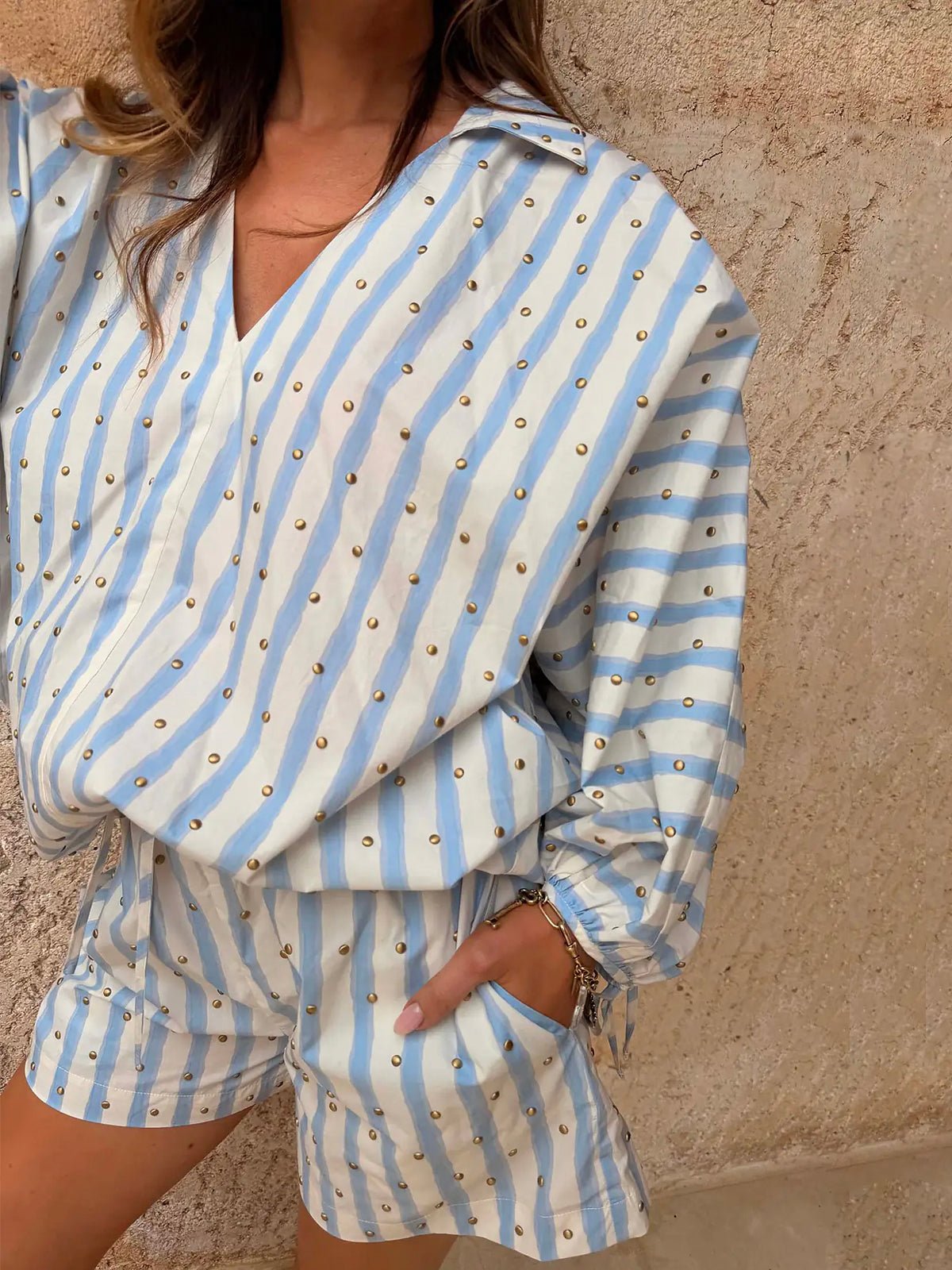 Never Fully Dressed Blue Stripe Ellie Short - Glebe Fashion