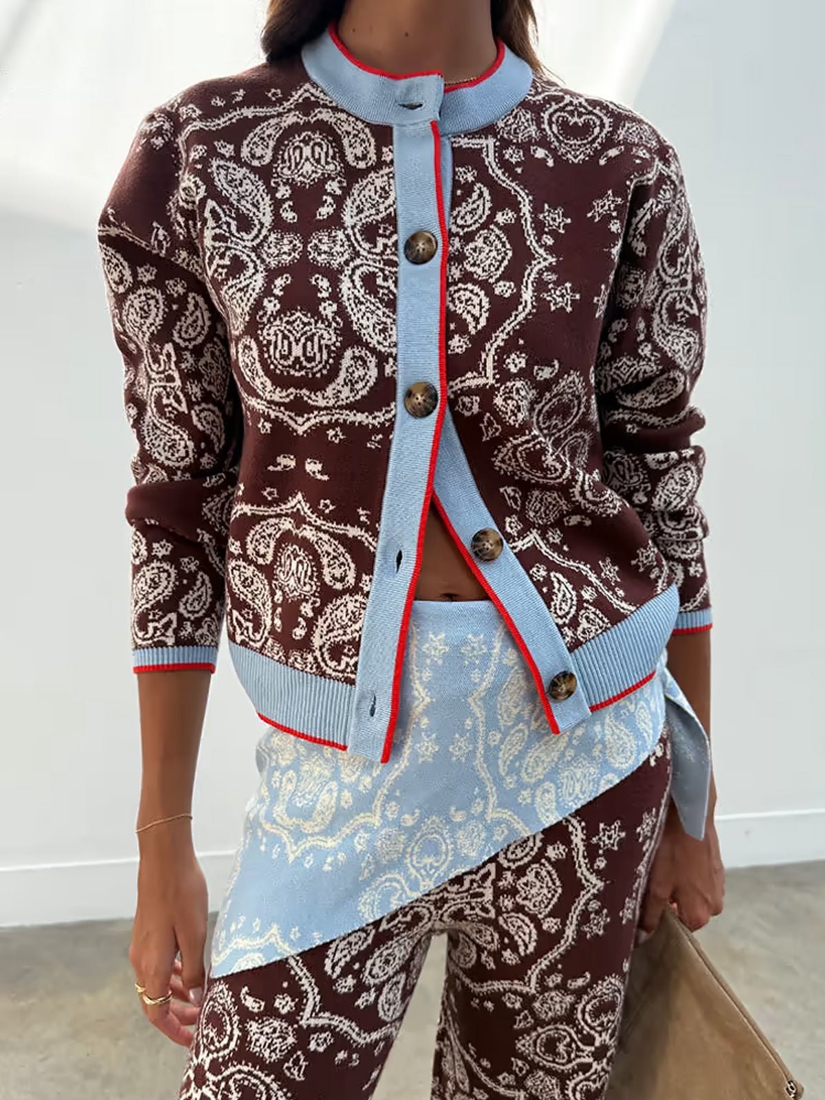 Never Fully Dressed Chocolate Bandana Holly Cardigan - Glebe Fashion