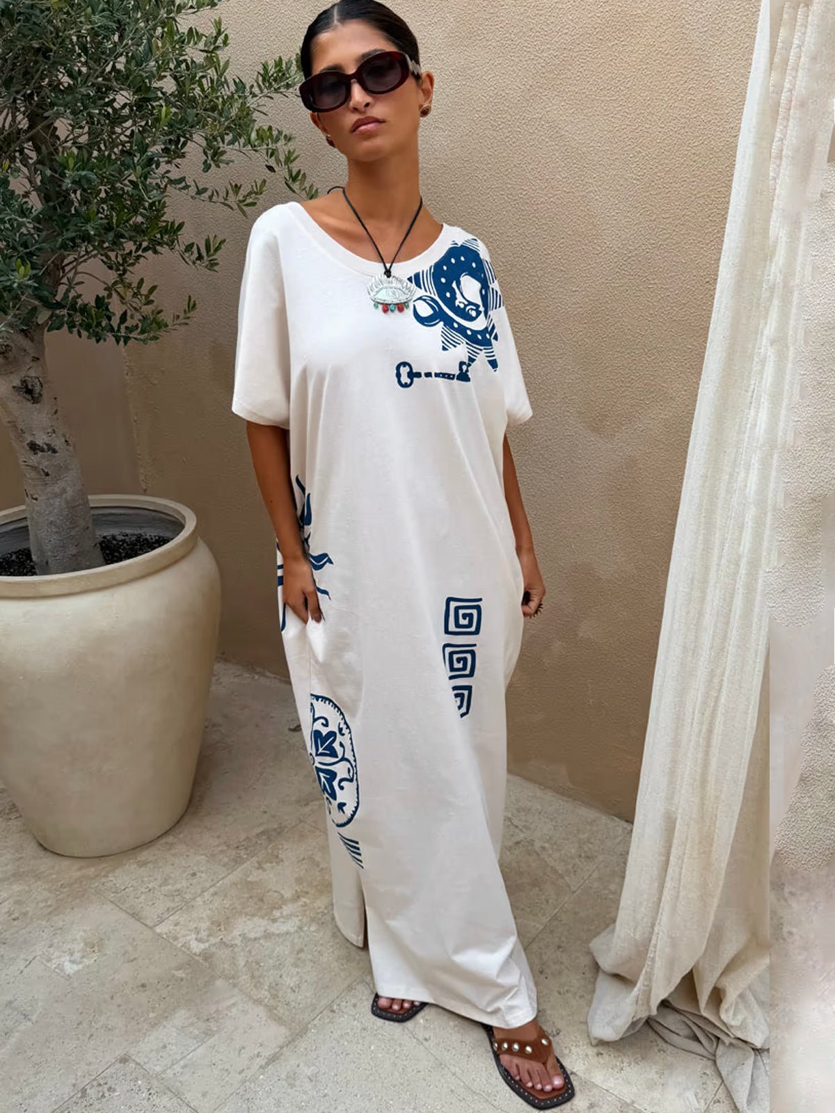 Never Fully Dressed Cream Dolce Vita T-Shirt Dress - Glebe Fashion