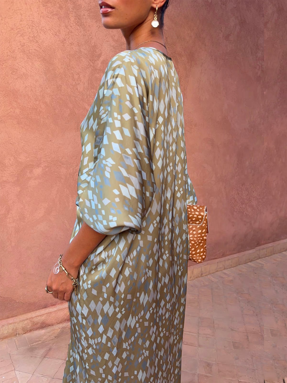 Never Fully Dressed Green Diamond Print Toria Dress - Glebe Fashion