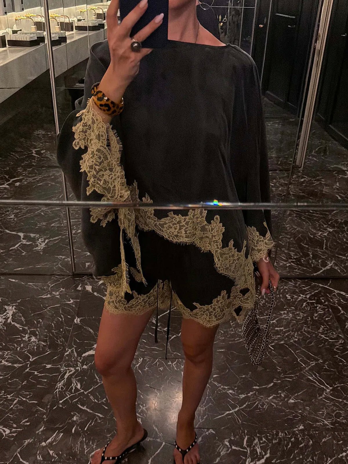 Never Fully Dressed Grey Lace Trim Cape - Glebe Fashion