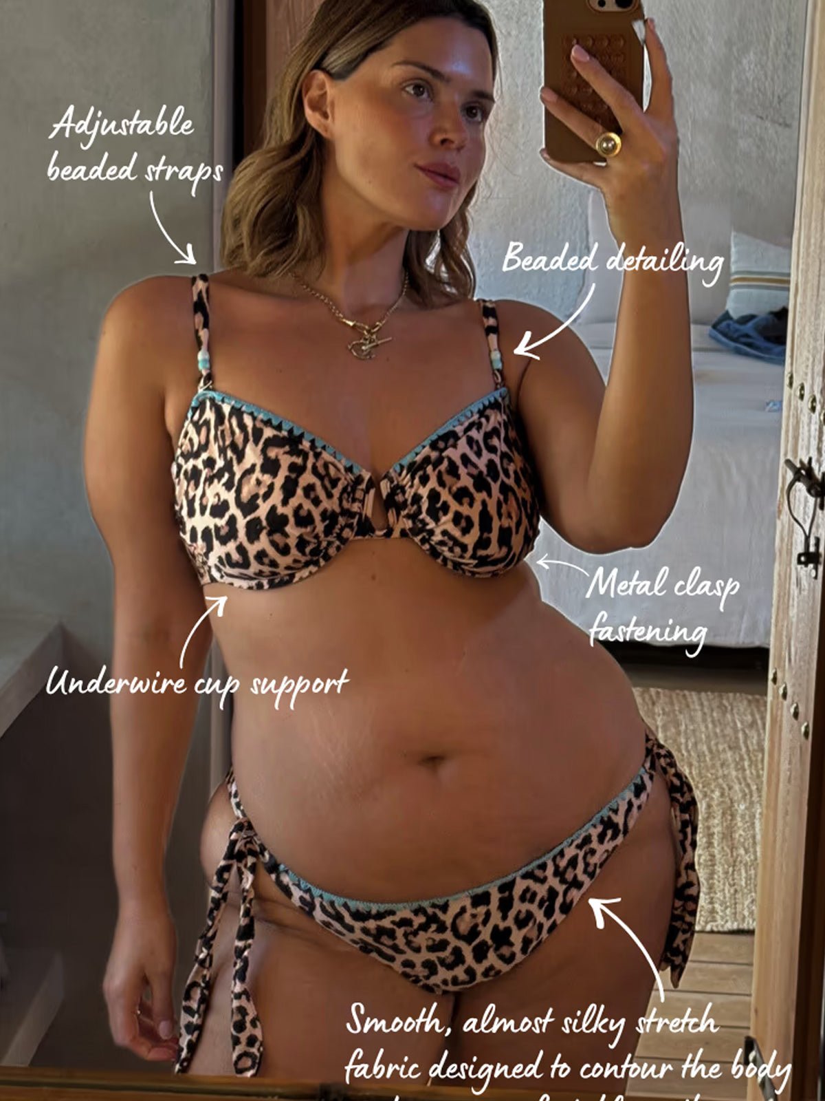 Never Fully Dressed Leopard Whipstitch Bikini Top - Glebe Fashion