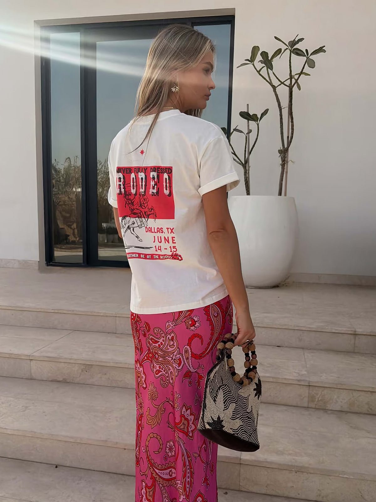 Never Fully Dressed White Rodeo T-Shirt - Glebe Fashion