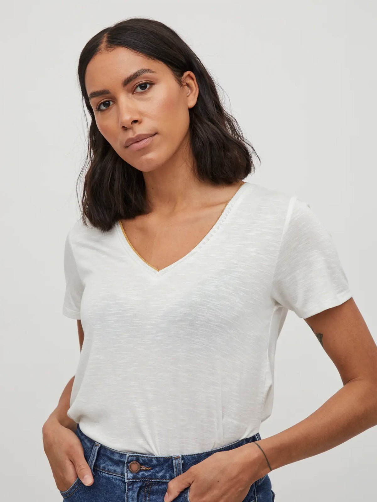 Noel White Short Sleeve Top - Glebe Fashion