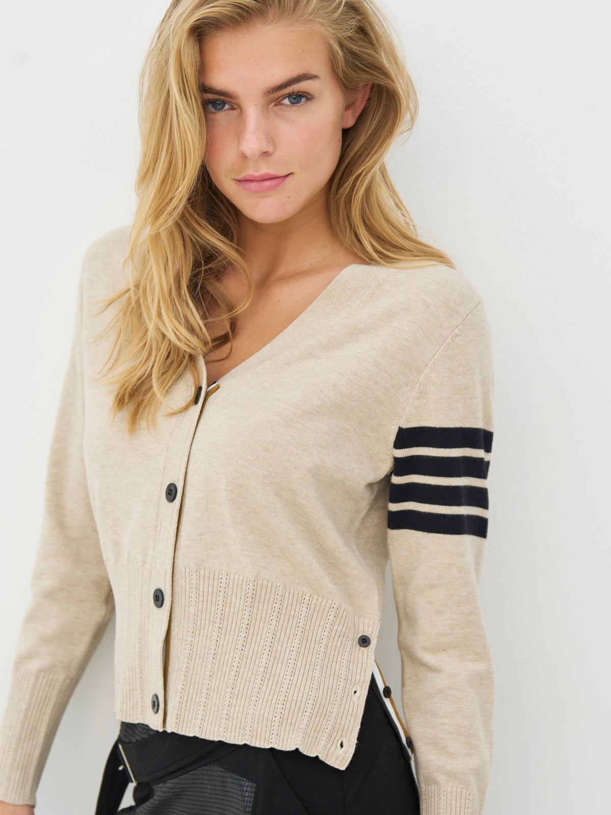 Nu Denmark Crista Knit Cardigan Seasand - Glebe Fashion