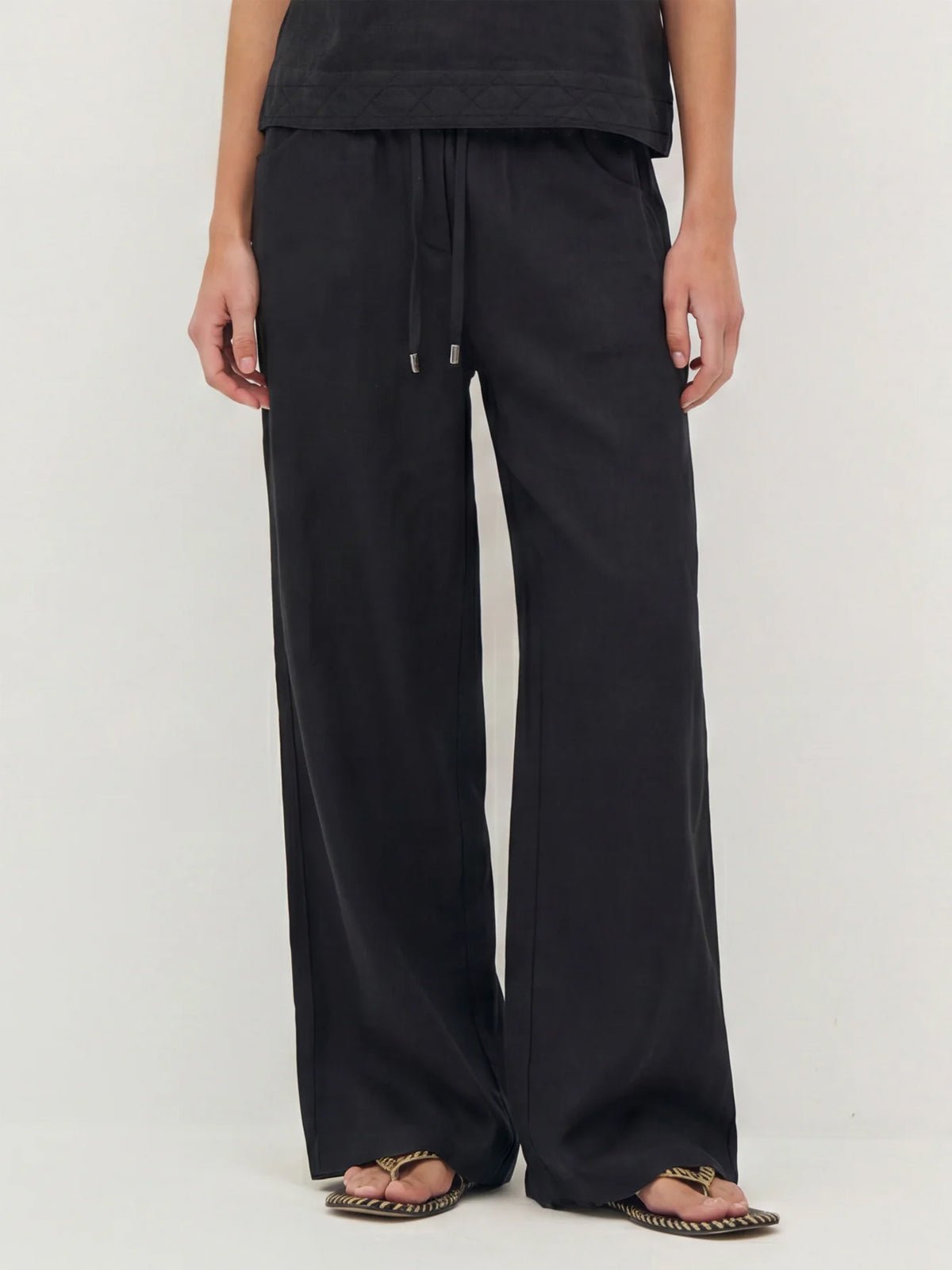 Nu Denmark Dai Linen Trousers Black - Glebe Fashion
