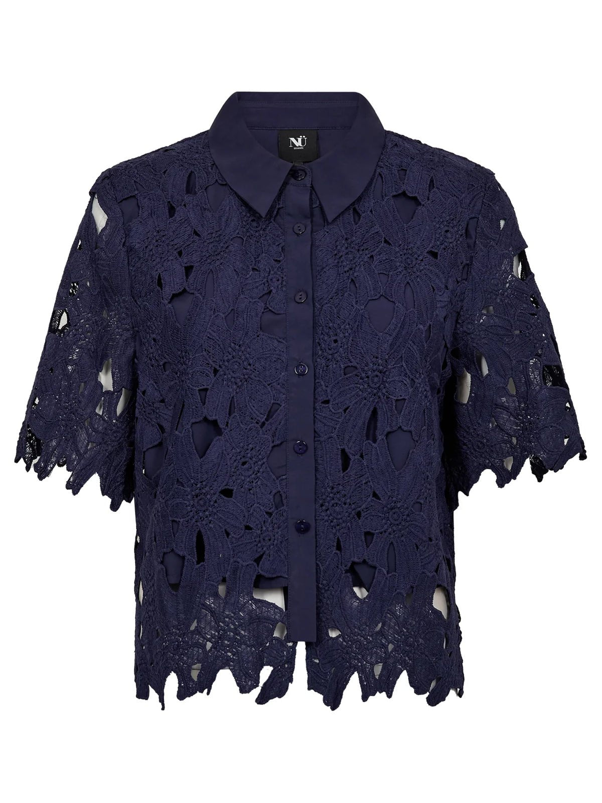 Nu Denmark Decia Lace Shirt Navy - Glebe Fashion