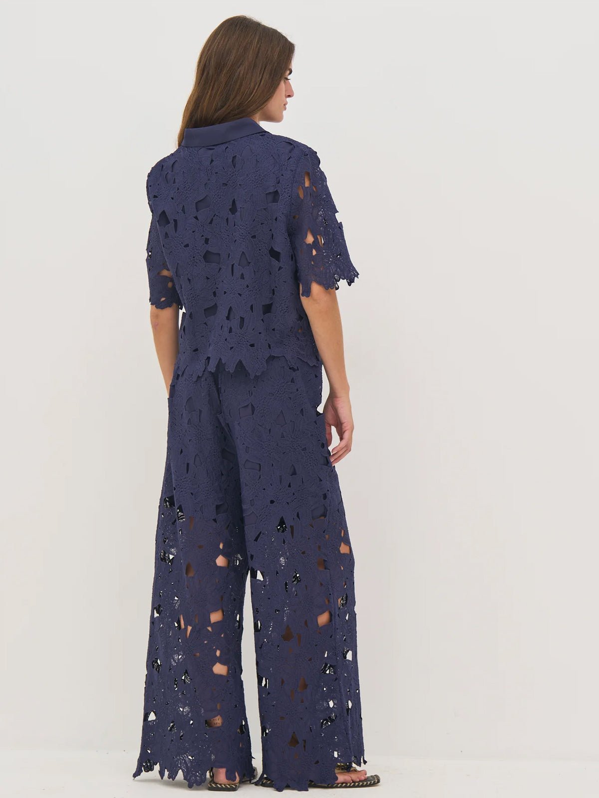 Nu Denmark Decia Lace Shirt Navy - Glebe Fashion