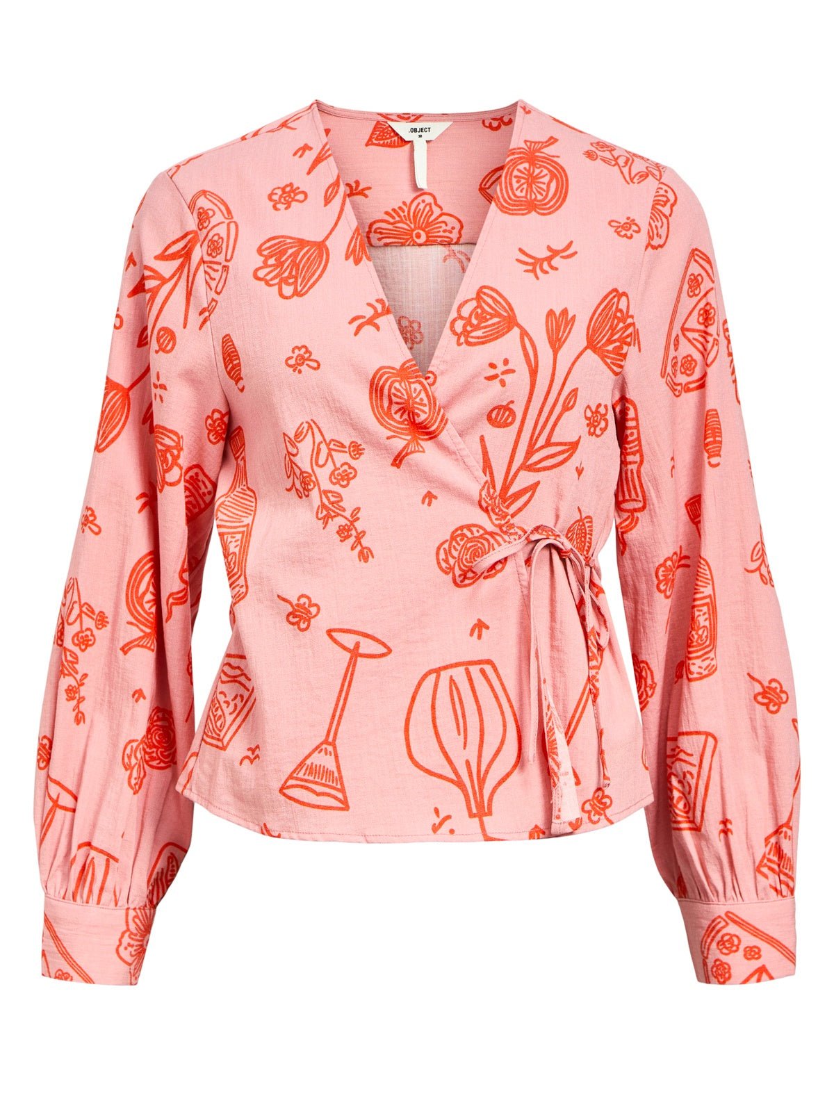 Object Sage Wrap Top Pink - Glebe Fashion