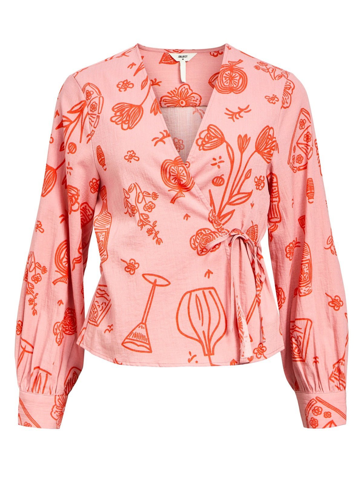 Object Sage Wrap Top Pink - Glebe Fashion