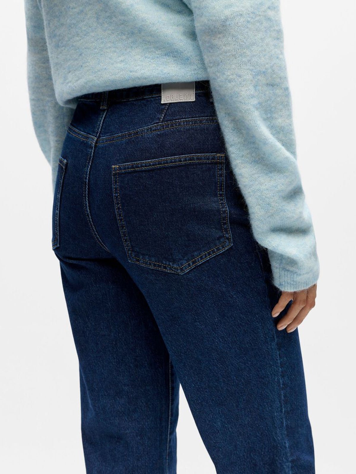 Object Straight Leg Jean Dark Blue - Glebe Fashion