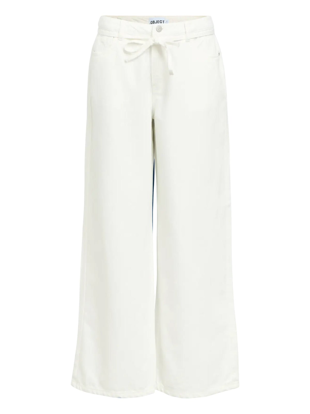 Object Wide Leg Jeans Ivory White - Glebe Fashion