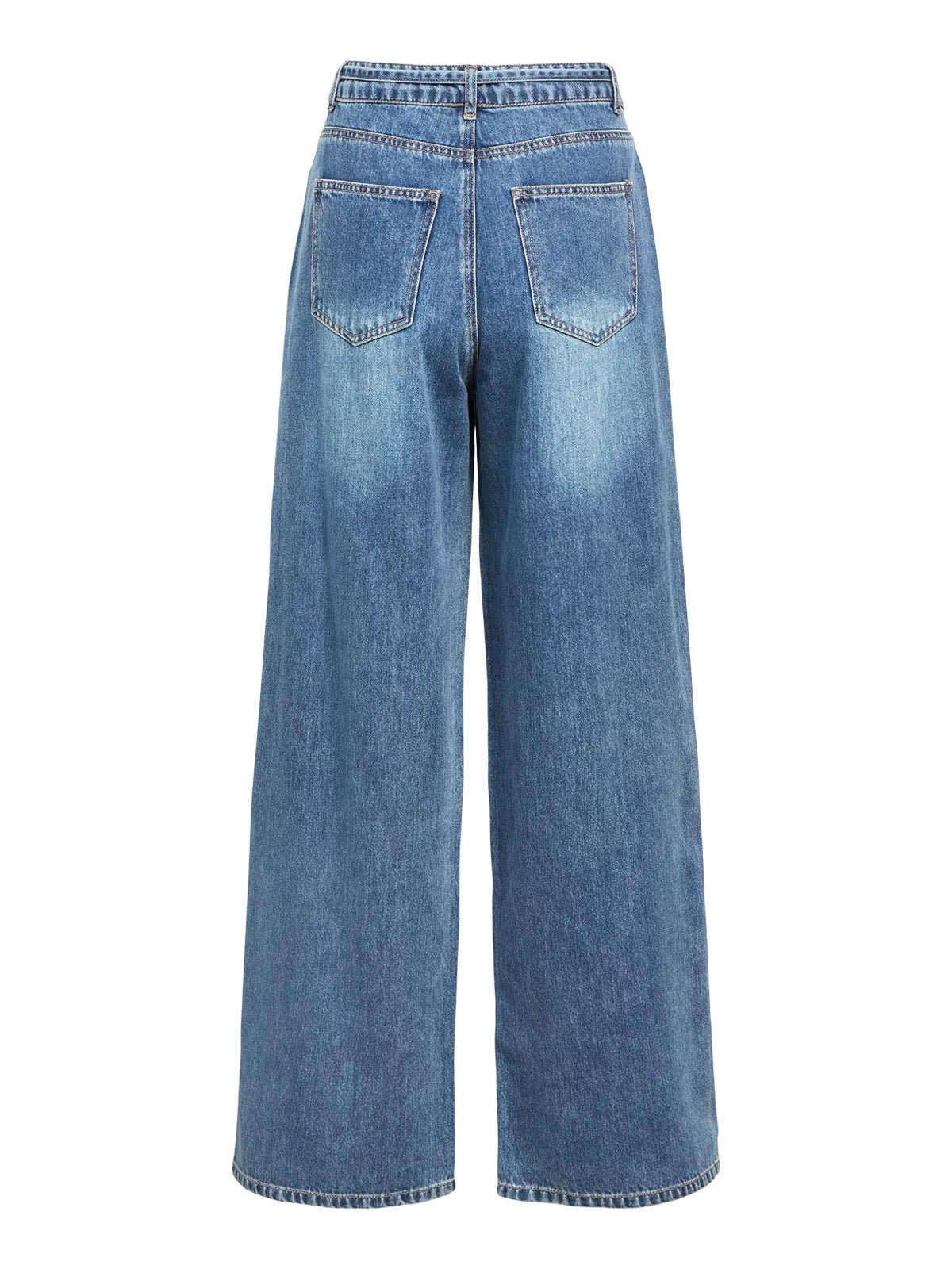 Object Wide Leg Jeans Medium Blue - Glebe Fashion