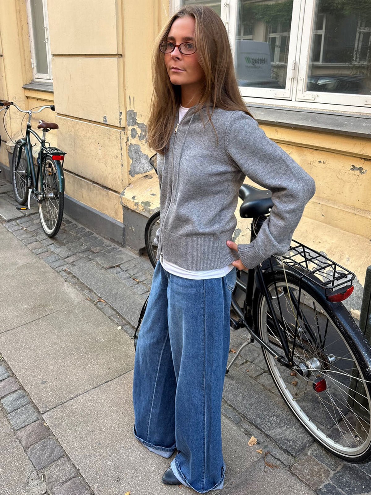 Object Wide Leg Jeans Medium Blue - Glebe Fashion