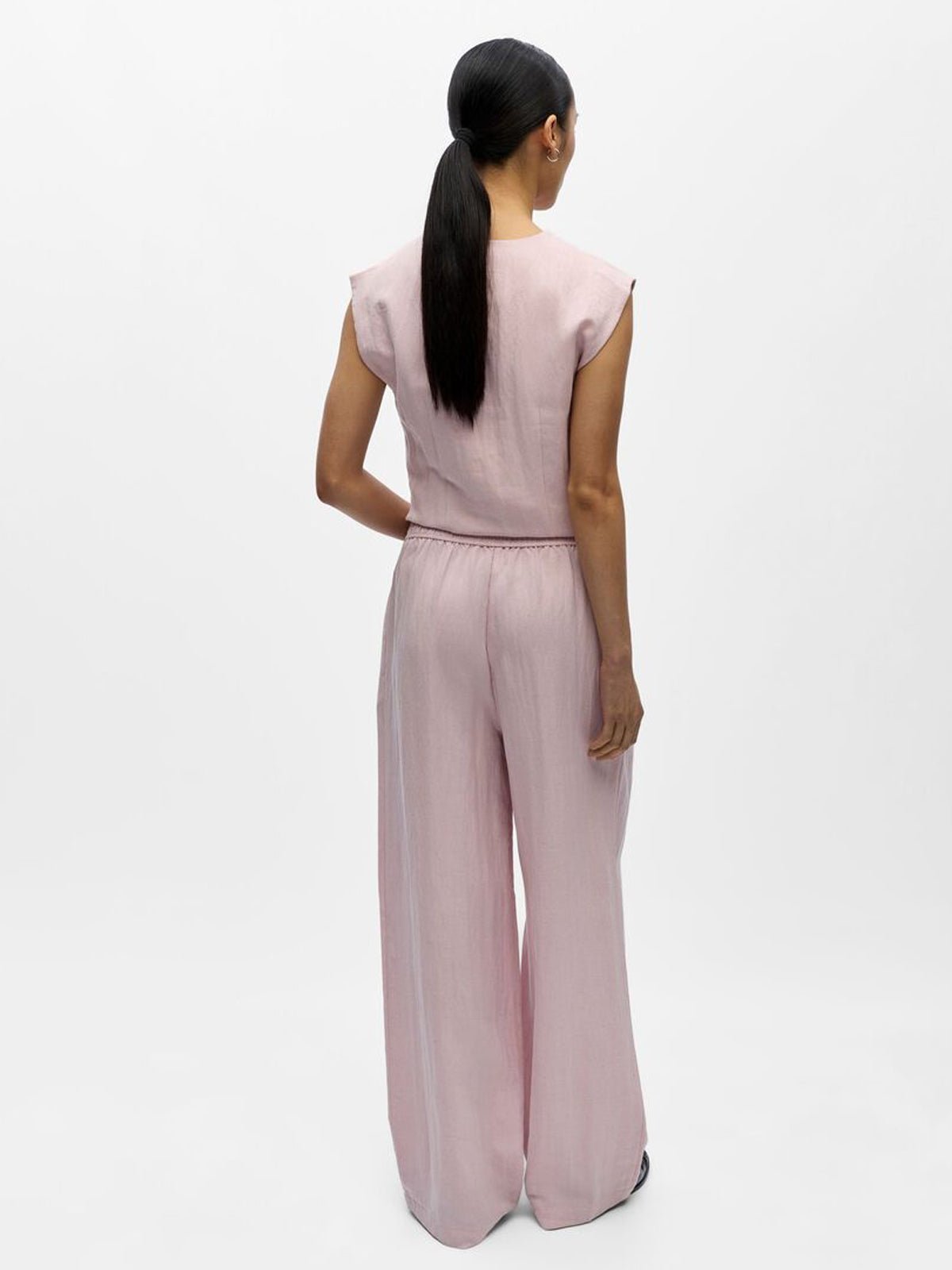 Object Wide Leg Trousers Soft Pink - Glebe Fashion