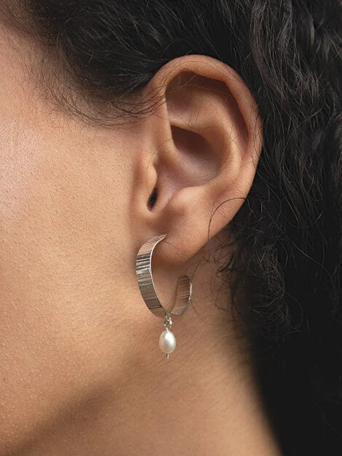 Olivia Taylor Inverse Pearl Hoops - Glebe Fashion