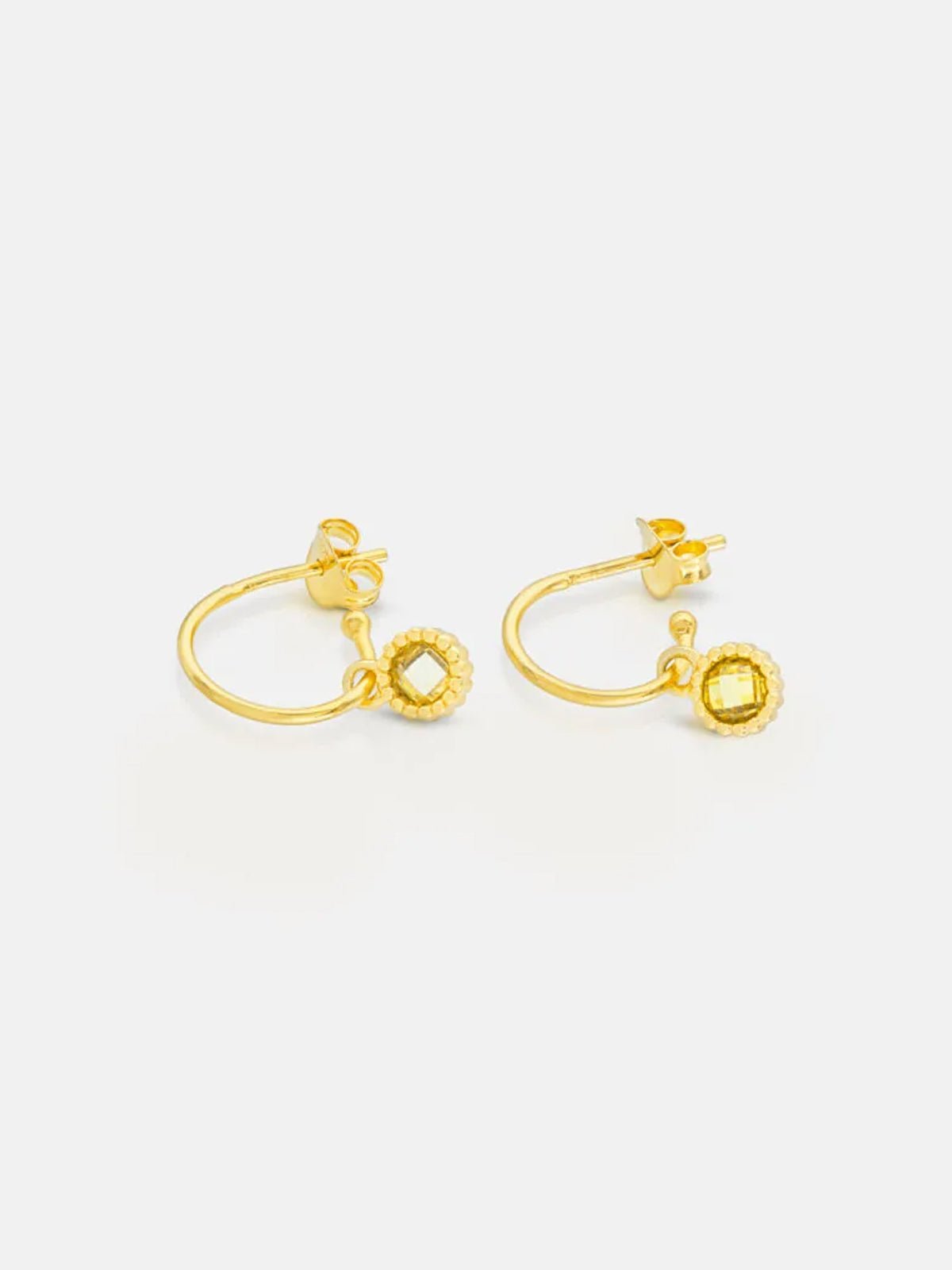 One & Eight Citrine Charm Earrings - Glebe Fashion