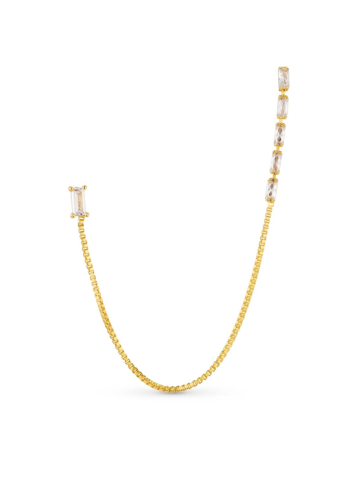 Orelia Baguette Fine Chain Link Earring - Glebe Fashion