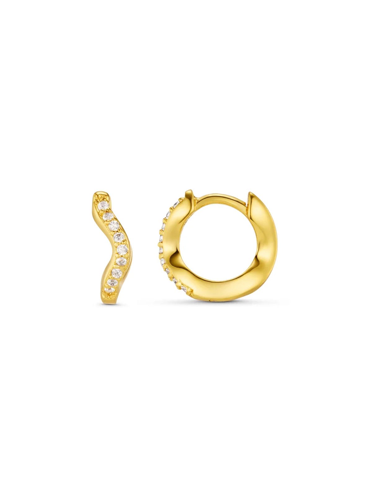 Orelia Fine Pave Wave Micro Hoop Earrings - Glebe Fashion