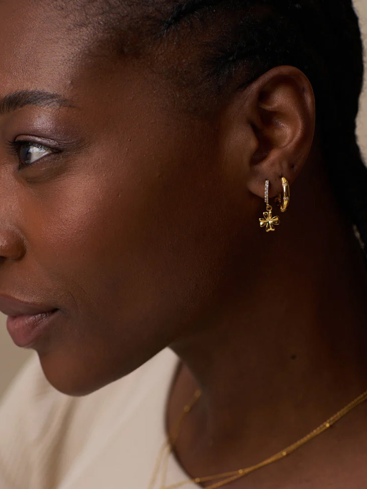 Orelia Gold Crystal Set Hoops - Glebe Fashion