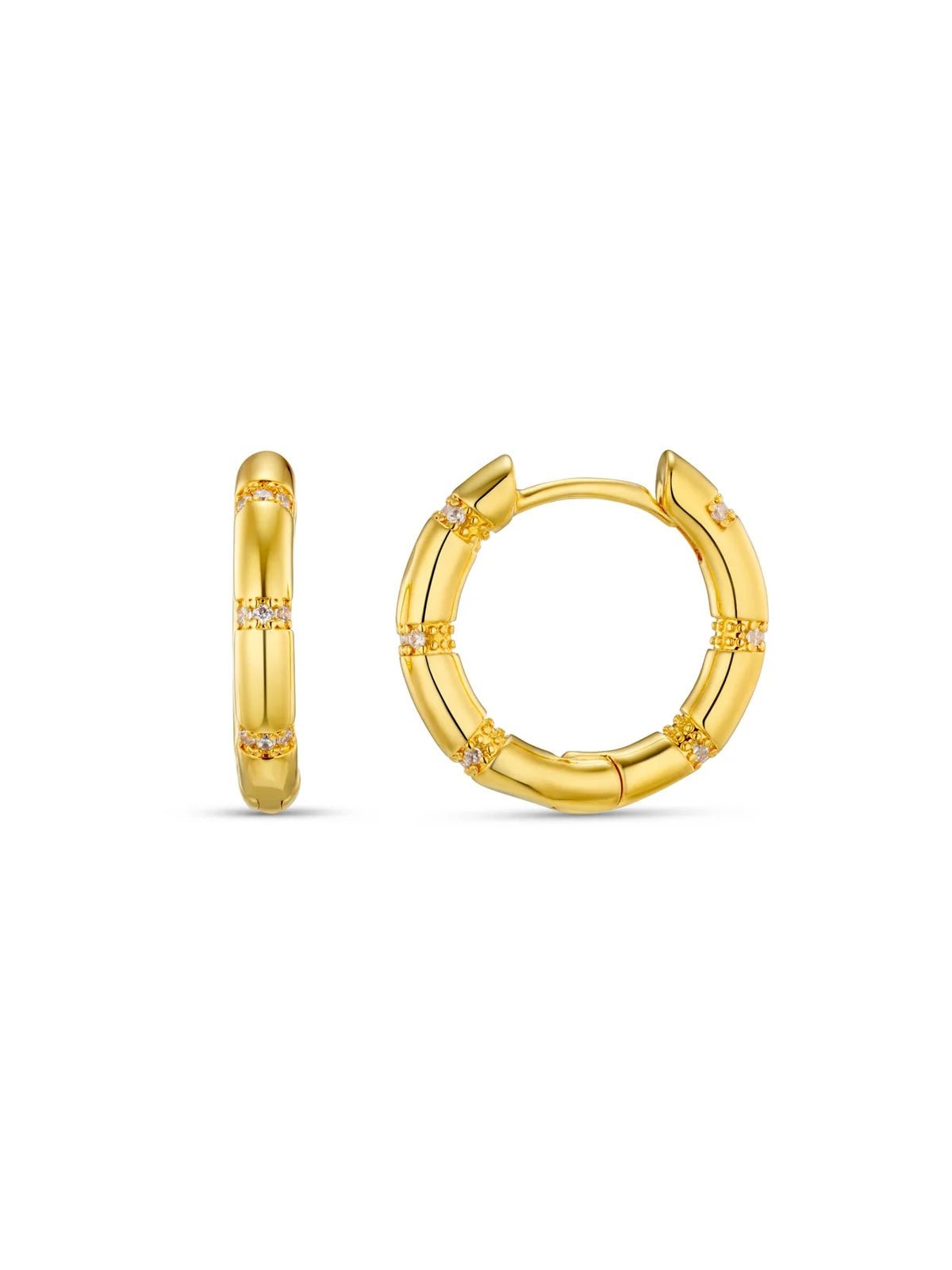 Orelia Gold Crystal Set Hoops - Glebe Fashion