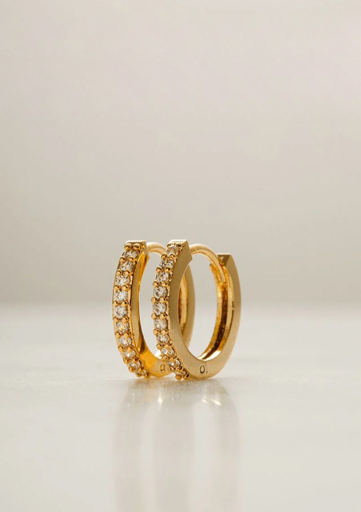Orelia Pave Huggie Hoop Earrings Gold - Glebe Fashion
