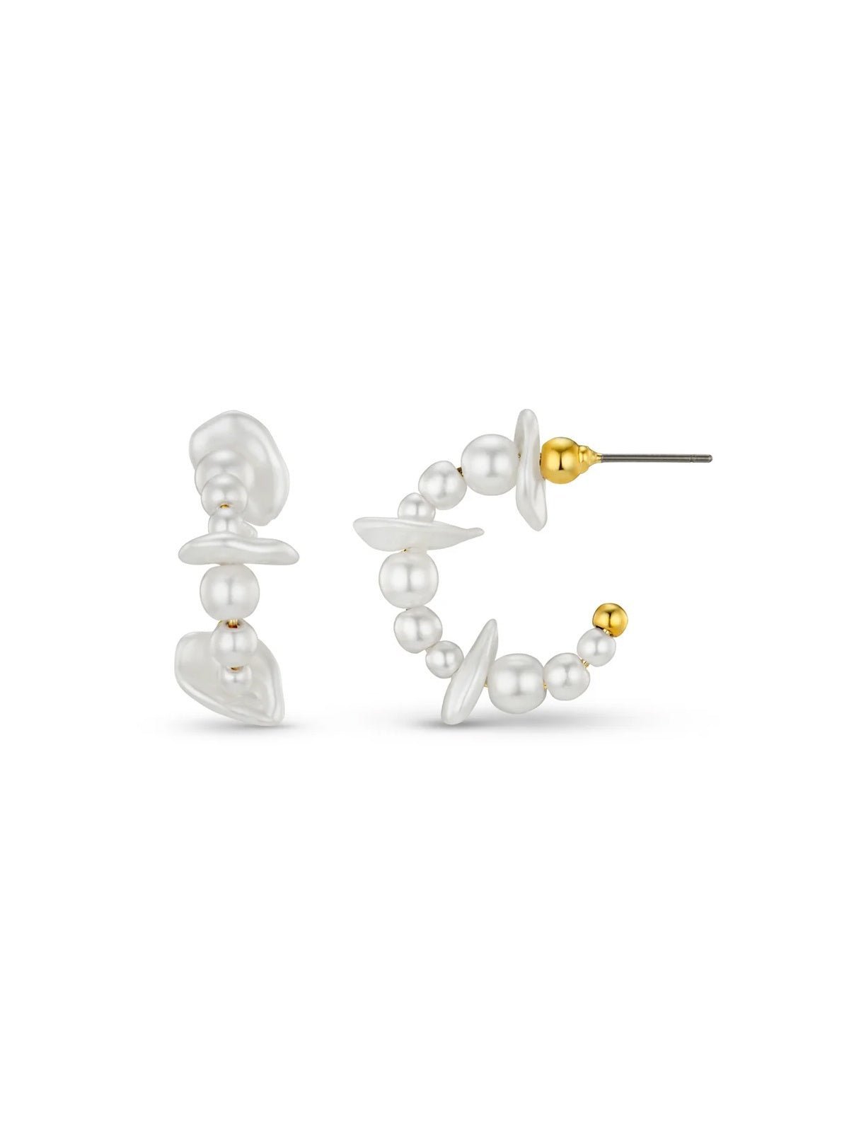Orelia Pearl Chip Hoop Earrings - Glebe Fashion