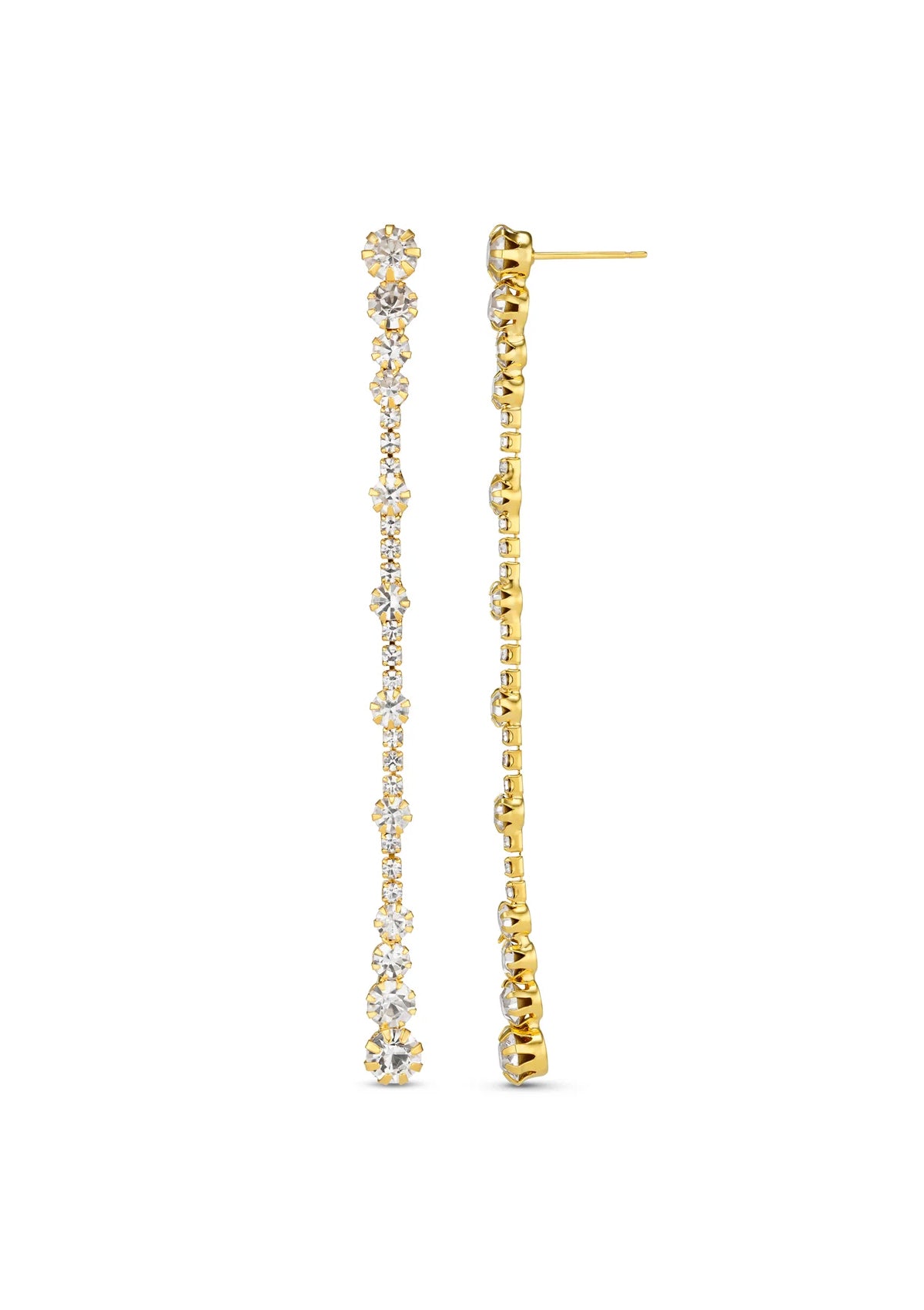 Orelia Statement Crystal Drop Earrings Gold