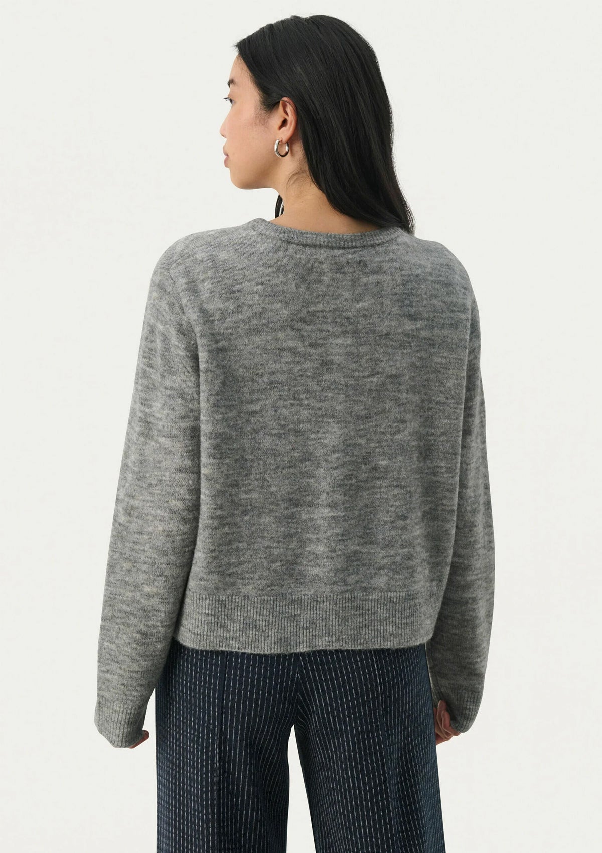 Part Two Cardigan Medium Grey Melange - Glebe Fashion