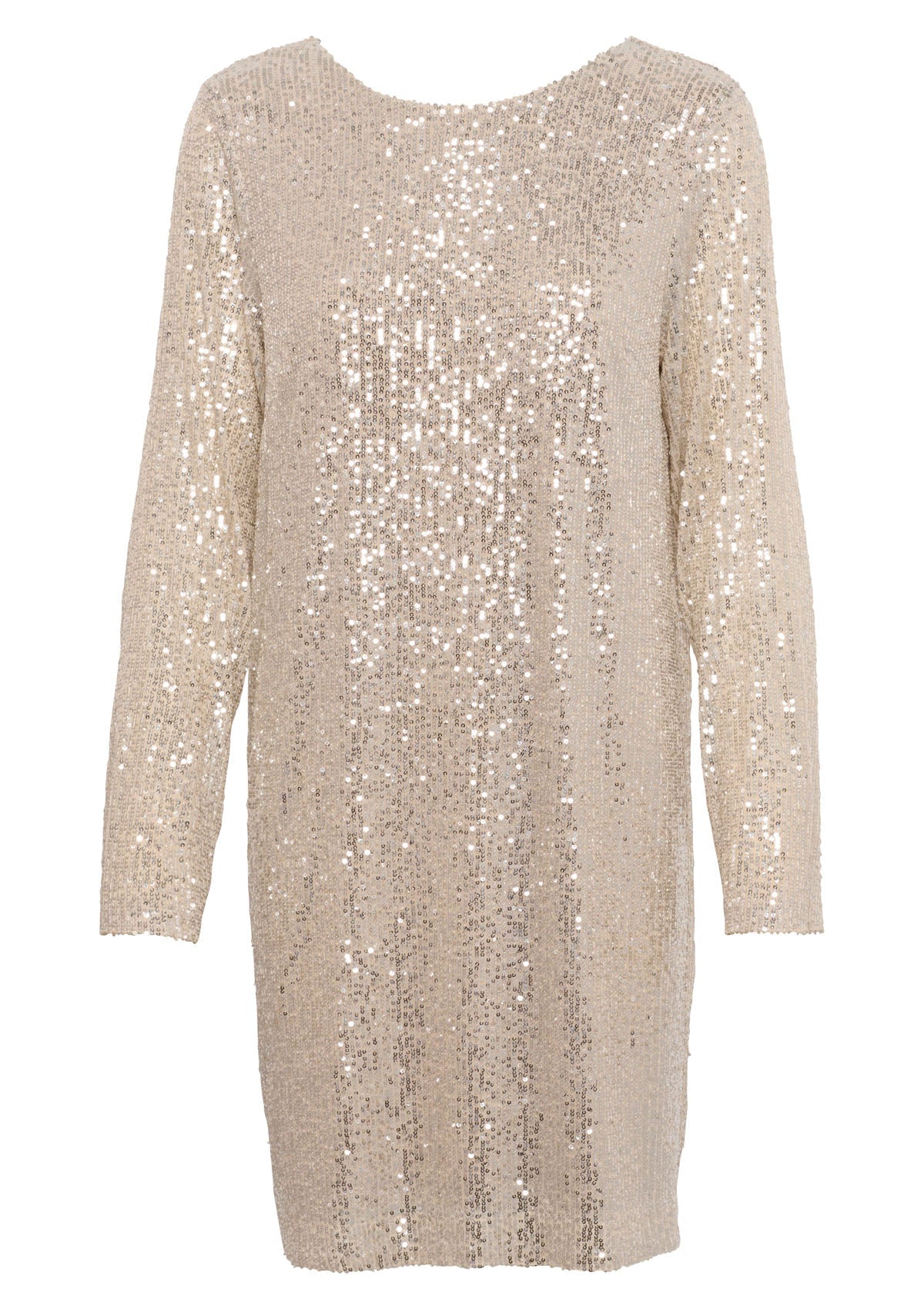 Part Two Darleen Silver Sequin Long Sleeve Dress - Glebe Fashion