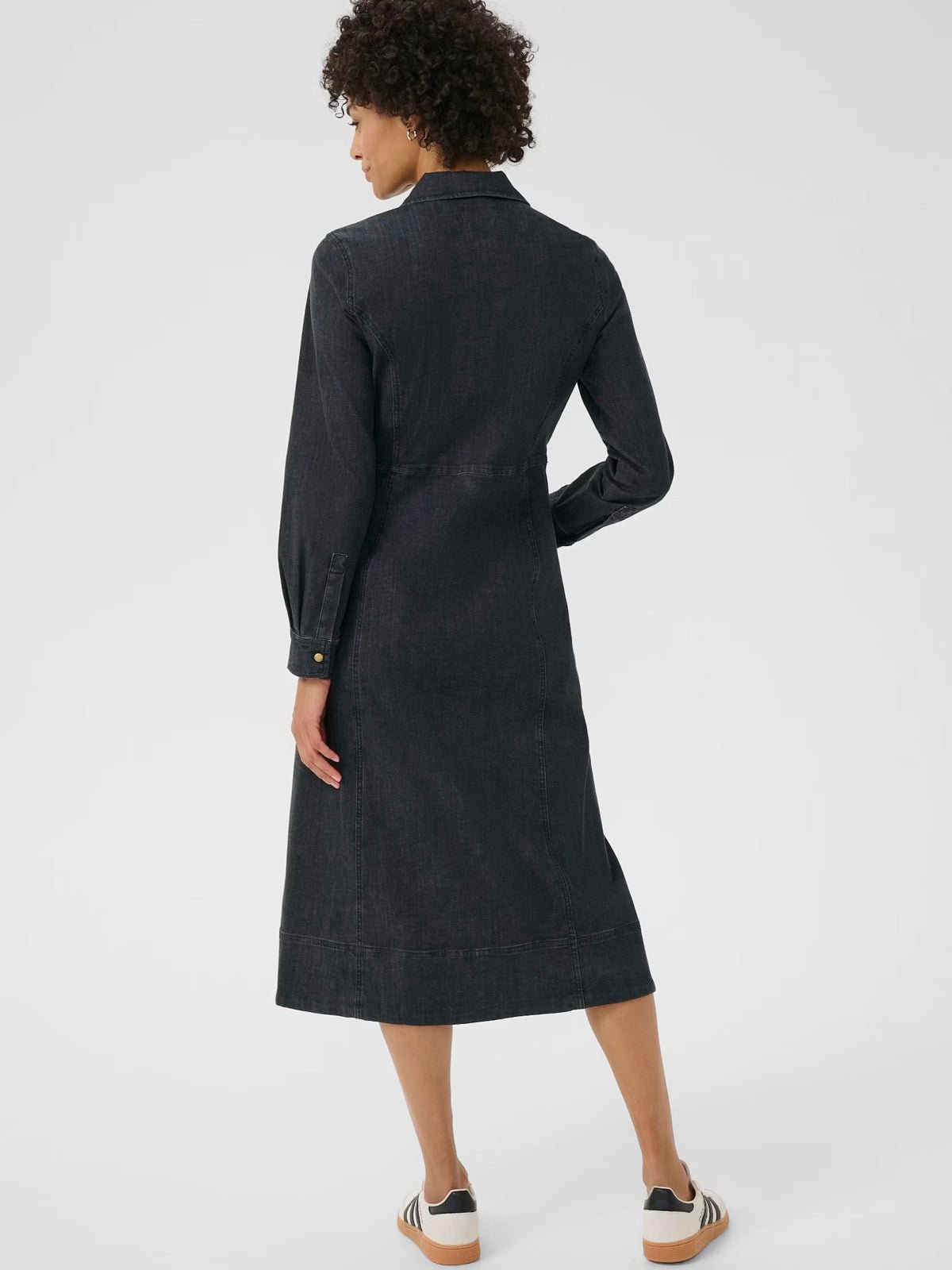 Part Two SannisPW Denim Midi Dress Black - Glebe Fashion