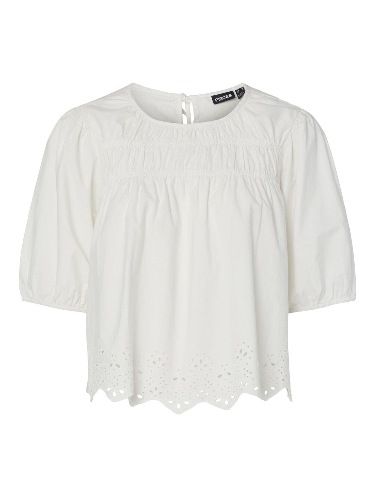 Pieces Almina White Cut Out Top - Glebe Fashion
