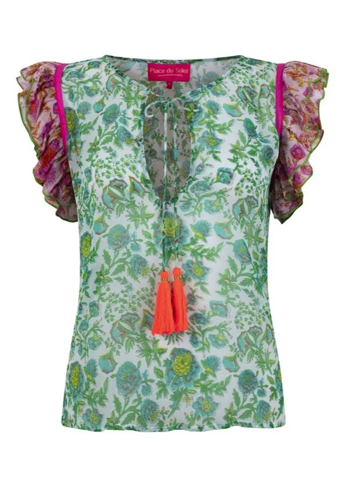 Place Du Soleil Short Sleeve Blouse - Glebe Fashion