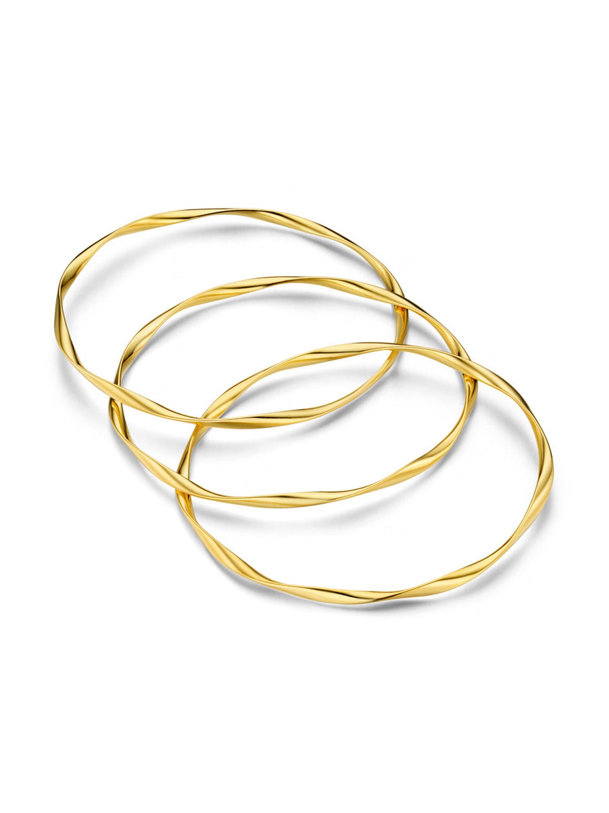 Orelia Ribbon Interlocking Bangles Gold - Glebe Fashion