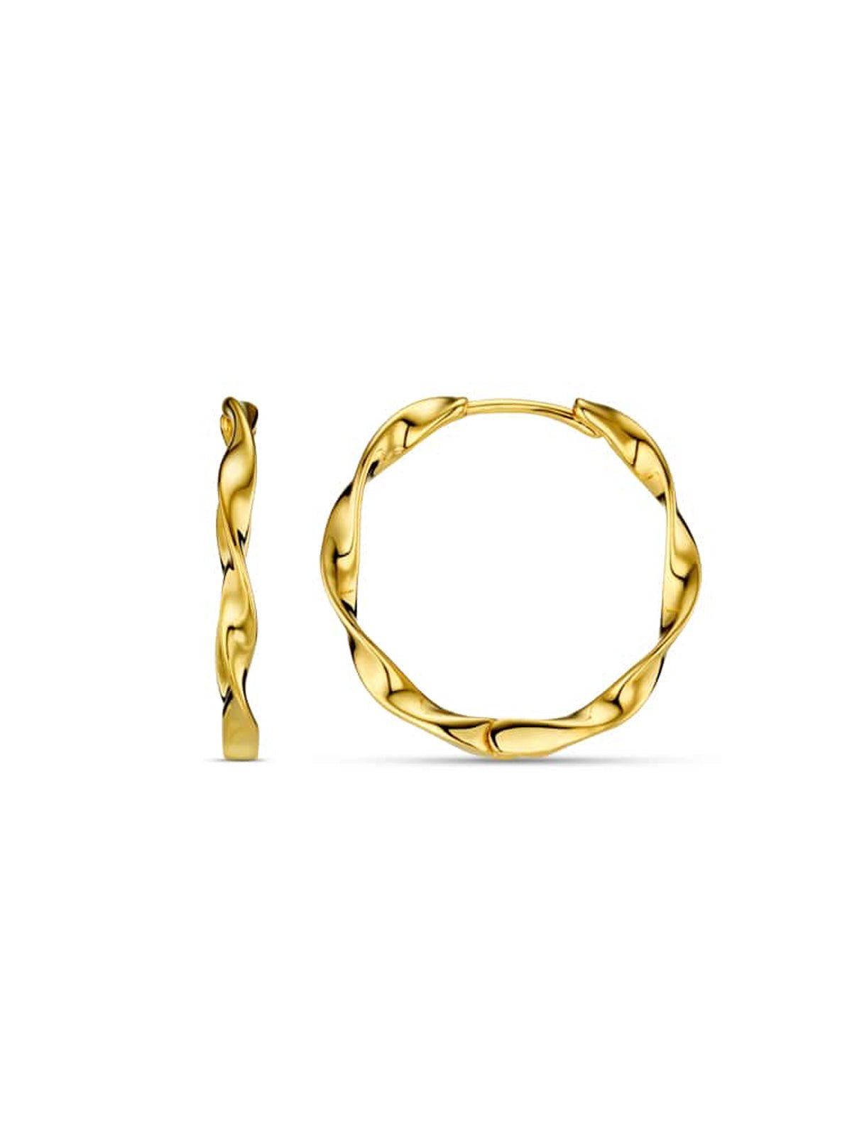 Ribbon Mid-Size Hoop Earrings - Glebe Fashion