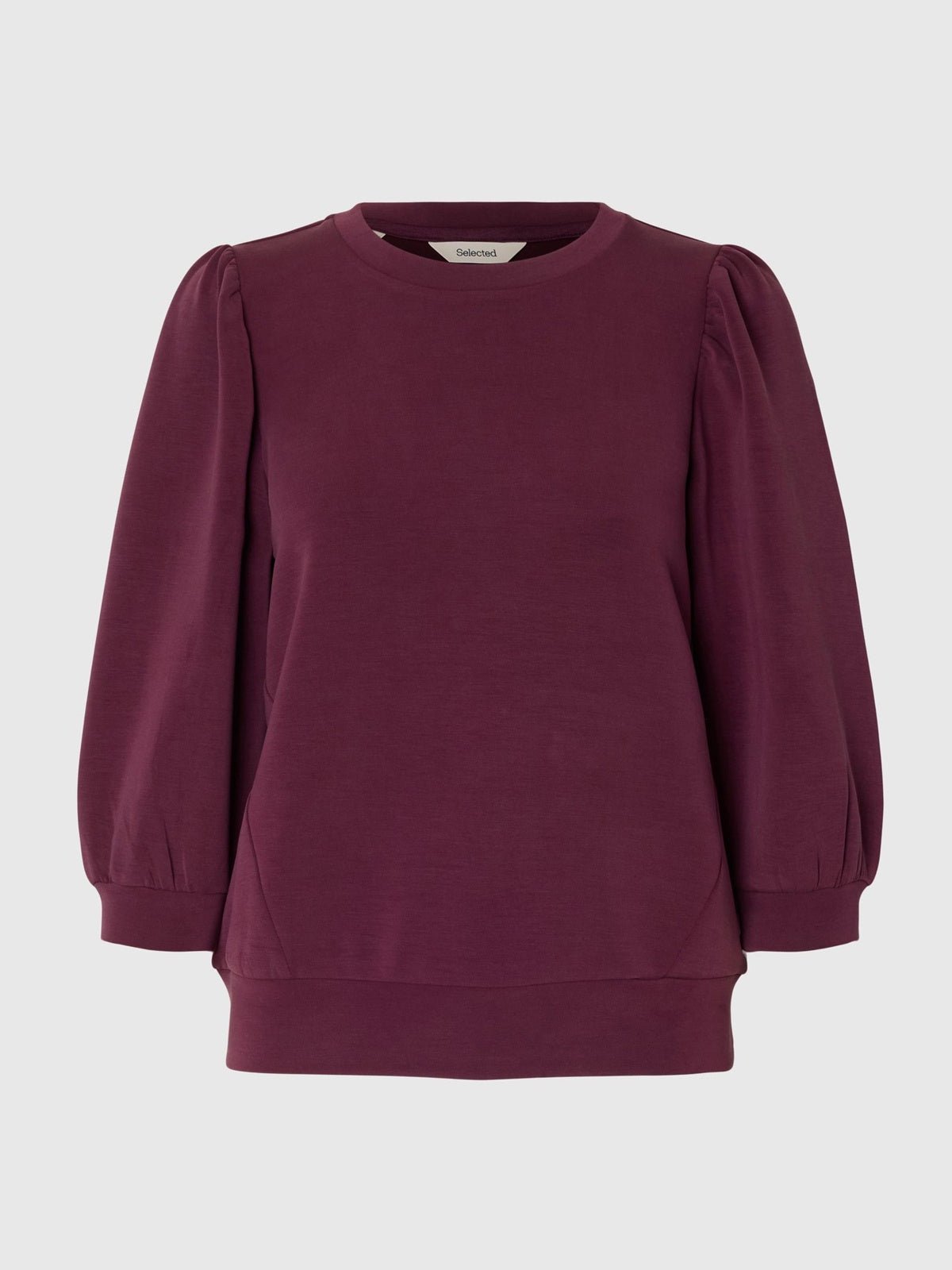 Selected Femme 3/4 Sweat Top Fig - Glebe Fashion
