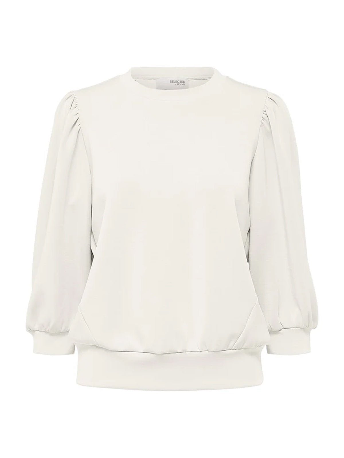 Selected Femme 3/4 Sweat Top White - Glebe Fashion